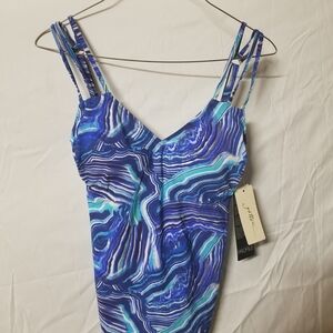 Gottex Blue and White Swirl Swimsuit